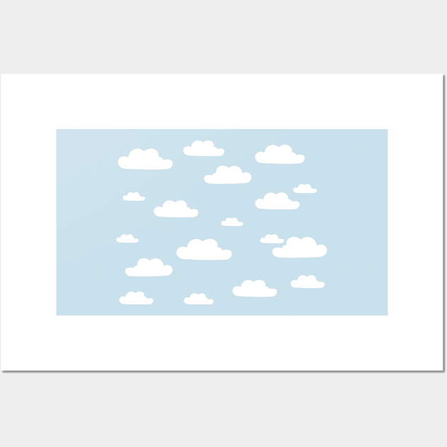 cool gray simple cloud pattern Wall Art by opptop